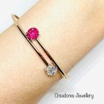 Woman Bangle With Tube 1.9mm, For Couple “Toi & Moi” (5104BU)