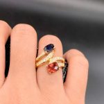 Woman Ring For Couple ‘Toi & Moi” In Pink & Yellow Gold (4937RU)
