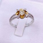 Woman Ring Solitaire In White & Yellow Gold/18K/755.(4823RU)