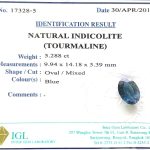 Natural indicolite (Tourmaline) ID :  17328-5