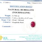 Natural Rubellite (tourmaline). ID  : 17389-1
