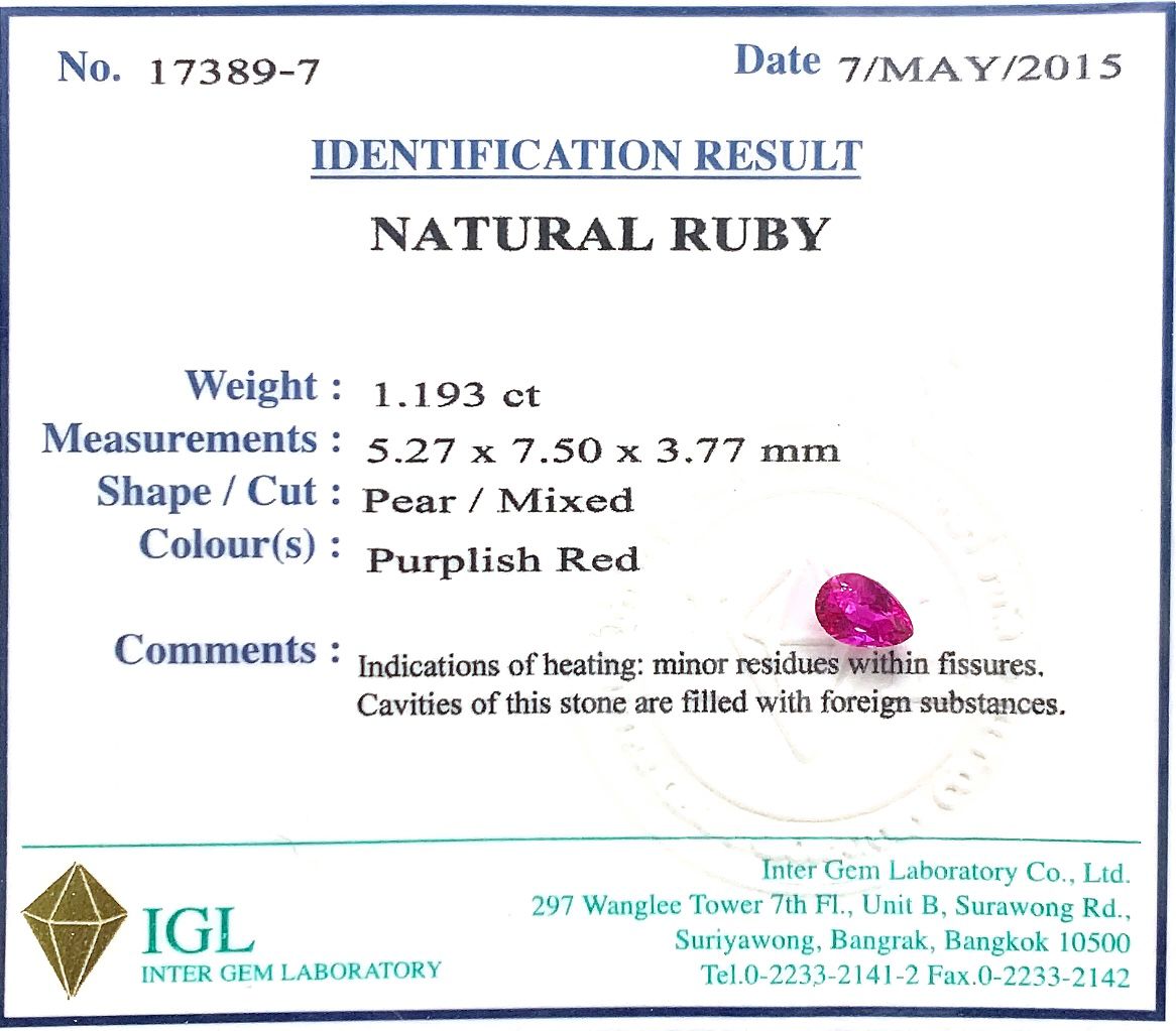 Natural Ruby. ID : 17389-7
