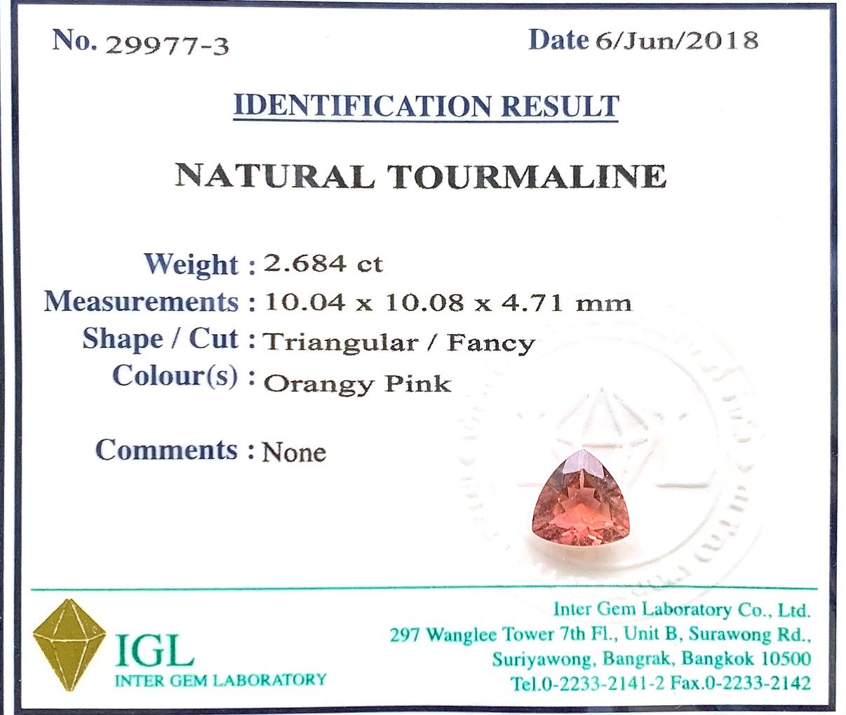 Natural Tourmaline ID : 29977-3