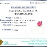 Natural .Rubellite (Tourmaline) ID  : 33096-1